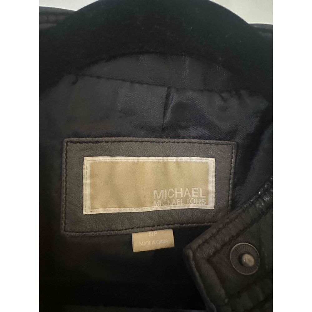 MICHAEL Michael Kors Womens Motorcycle Jacket Size Petite Small Brown Leather - Picture 7 of 9